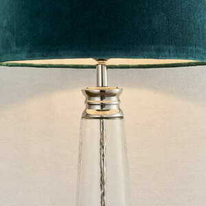 Lampa stołowa Endon Winslet 90545, szkło i nikiel, abażur morski, E27, 61 cm small 4