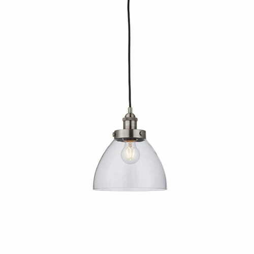 Sprawdź Lampa wisząca Endon Hansen srebrna szklana E27 40W 22,5 cm