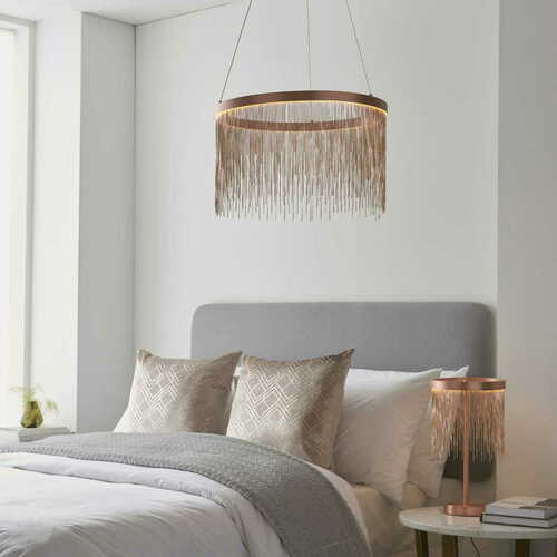 Sprawdź Lampa wisząca Endon Zelma miedziana LED 45 cm 20W 2800K