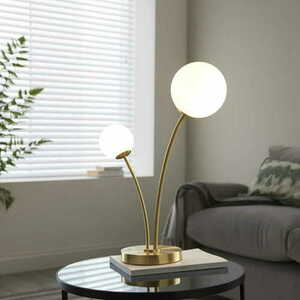Lampa stojąca Endon Bloom mosiężno-biała 2xG9 LED 54,8 cm 92218 small 2