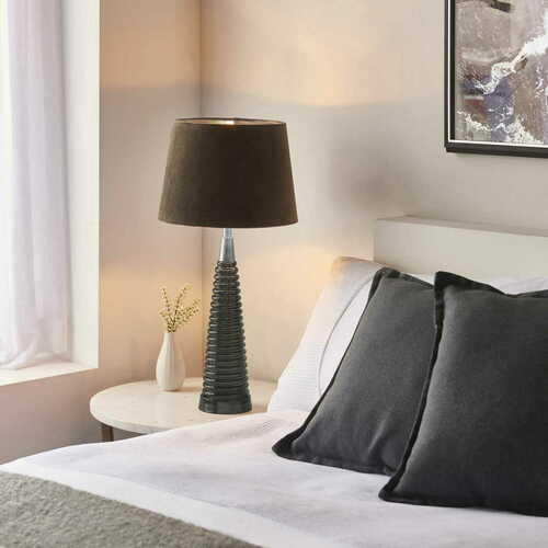 Sprawdź Lampa stojąca Endon Naia srebrna taupe 65 cm E27 metal szkło