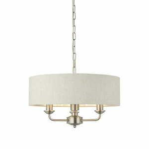 Lampa wisząca Endon Highclere 94361 3xE14 len naturalny/chrom Ø45 cm small 2