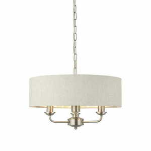 Lampa wisząca Endon Highclere 94361 3xE14 len naturalny/chrom Ø45 cm small 0