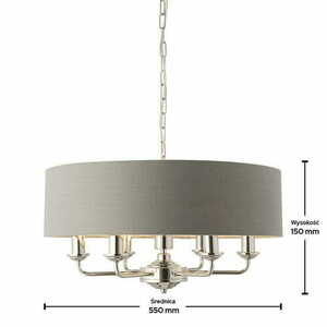 Lampa wisząca Endon Highclere 6-punktowa srebrna chrom tkanina 55 cm small 1