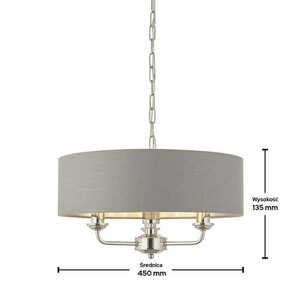 Lampa wisząca Endon Highclere 3xE14 szara chrom 45 cm small 1