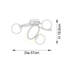 Plafon Endon Ellipse 95290, 3×G9, chrom i kolorowe szkło, Ø57 cm small 7