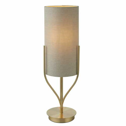 Sprawdź Lampa stojąca Endon Fraser mosiężna beżowa tkanina E27 60 cm
