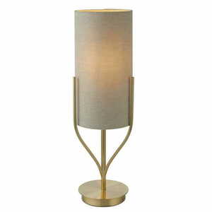 Lampa stojąca Endon Fraser mosiężna beżowa tkanina E27 60 cm small 0