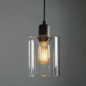 Lampa wisząca Endon Toledo 95472 czarna, przezroczysty szklany klosz 15 cm, E27 small 1