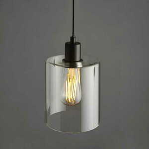 Lampa wisząca Endon Toledo 95472 czarna, przezroczysty szklany klosz 15 cm, E27 small 3