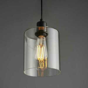 Lampa wisząca Endon Toledo 95472 czarna, przezroczysty szklany klosz 15 cm, E27 small 4