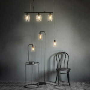 Lampa wisząca Endon Toledo 95472 czarna, przezroczysty szklany klosz 15 cm, E27 small 6