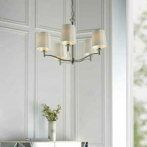 Lampa wisząca Endon Ortona 5xE14 nikiel biały 72 cm small 3