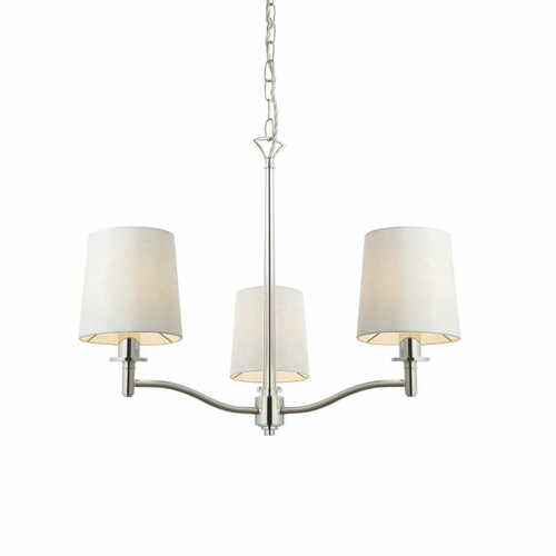 Sprawdź Lampa wisząca Endon Ortona 3xE14 nikiel biały 62 cm