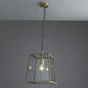 Lampa wisząca Endon Hurst mosiężna transparentna E27 1x10W 806lm small 1