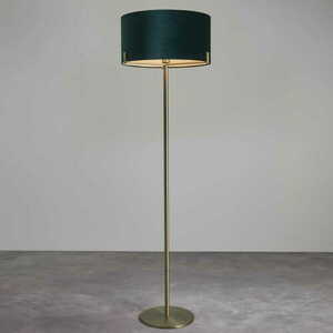 Lampa podłogowa Endon Hayfield zielona mosiężna tkanina E27 172,5 cm small 1