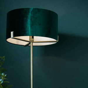 Lampa podłogowa Endon Hayfield zielona mosiężna tkanina E27 172,5 cm small 3