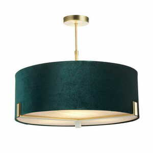 Lampa wisząca Hayfield Endon 3xE27 zielono-mosiężna 56,6 cm small 0