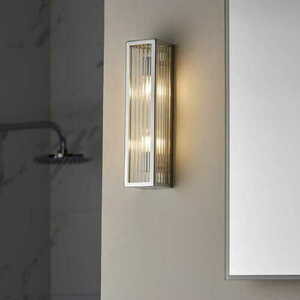 Kinkiet Endon Newham 96220, chrom i ryflowane szkło, 2 × G9, IP44 small 2