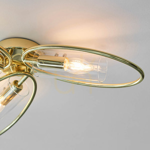 Lampa sufitowa Endon Amari 3xE14 mosiężna ze szkła transparentnego small 4
