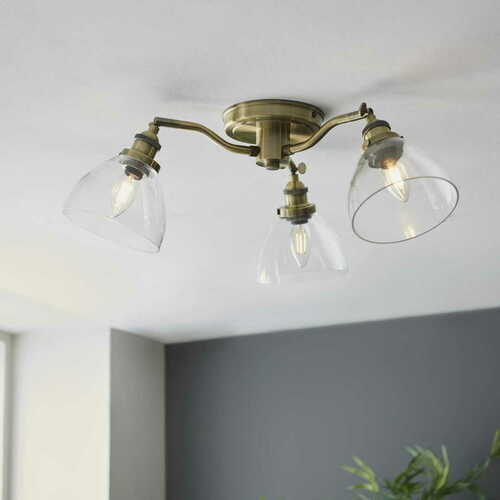 Sprawdź Lampa sufitowa Endon Hansen mosiądz 3xE14 LED dimmable