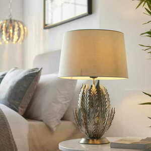 Lampa stołowa Endon Delphine srebrna, abażur kość słoniowa 55 cm E27 98046 small 5