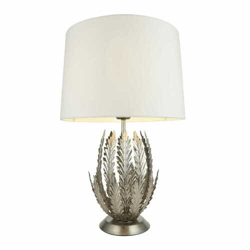 Sprawdź Lampa stojąca Endon Delphine srebrna biała 55 cm stal tkanina 98046