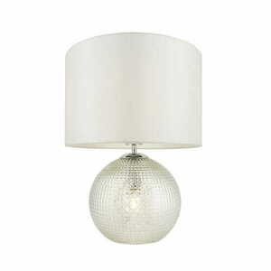 Lampa stojąca Endon Knighton biała transparentna szkło tkanina E27 46,2 cm small 0