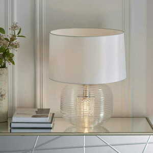 Lampa stojąca Endon Westcombe biały transparentny szkło tkanina E27 44,5 cm small 3