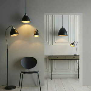 Lampa podłogowa Endon Franklin czarna stal E27 160 cm small 2