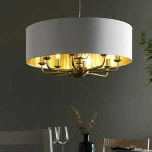 Lampa wisząca Endon Highclere 98938 mosiądz/vintage white 8xE14 70 cm small 1
