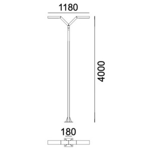 Latarnia ogrodowa/parkowa TRYSIL 1047BL Czarny RAL-9005 400cm 23,3W 4000K - NORLYS small 2