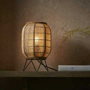 Lampa stołowa Endon Zaire 101686 czarna z naturalnym lnem E27 small 4