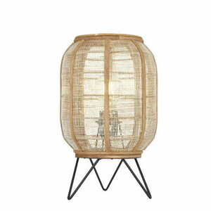 Lampa stołowa Endon Zaire 101686 czarna z naturalnym lnem E27 small 0