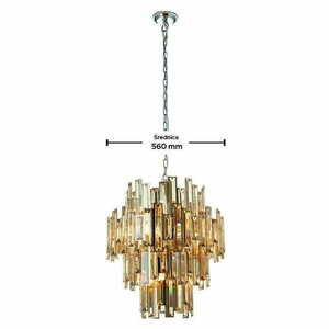 Lampa wisząca Endon Viviana chrom złota kryształowa 12xE14 56 cm small 2