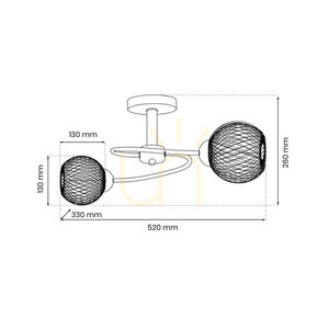 Lampa Sufitowa Oakland 2x E27 small 4