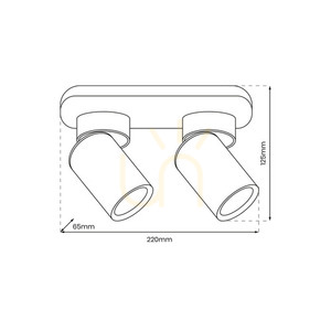 Lampa Sufitowa Andy 2x Gu10 Czarny + Złoty small 3