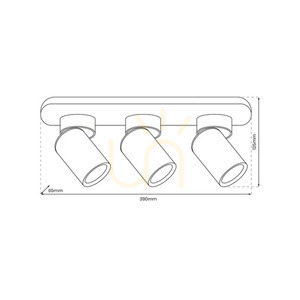 Lampa Sufitowa Andy 3x Gu10 Biały + Złoty small 3