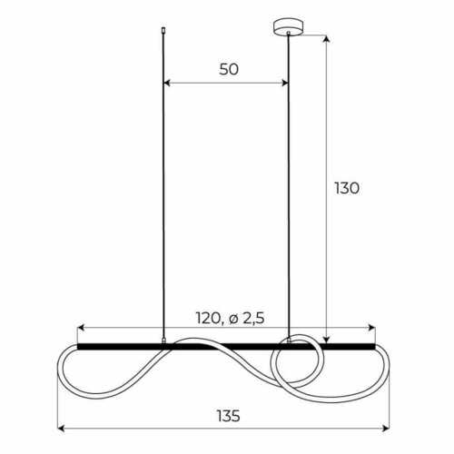 Sprawdź Lampa wisząca Max Light Laguna P0512 czarna LED 120 cm 30W