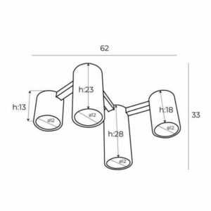 Plafon Laxer C0230 biały 5xGU10 metal Max Light small 2