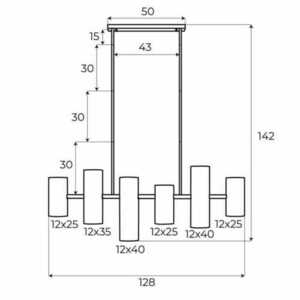 Lampa wisząca Max Light Laxer P0504 biała 6x7W metalowa 127 cm small 1