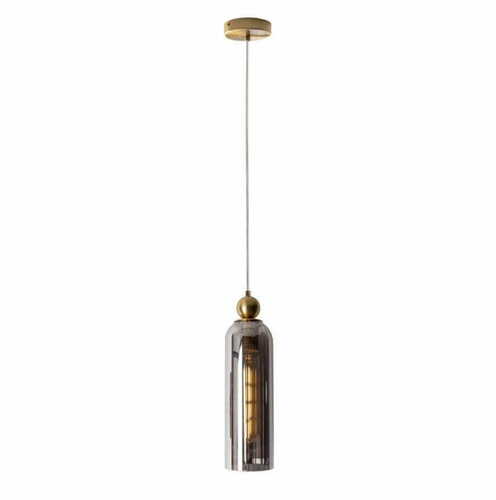 Sprawdź Lampa wisząca Max Light Campanila P0511 mosiądz szkło dymione 1xE27