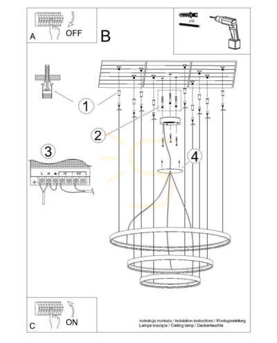 Sprawdź Żyrandol RIO 3 55/78/110 biały LED 4000K  - THORO