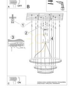 Żyrandol RIO 3 55/78/110 biały LED 4000K  - THORO small 5