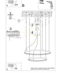 Żyrandol RIO 2 55/78 czarny LED 4000K  - THORO small 5