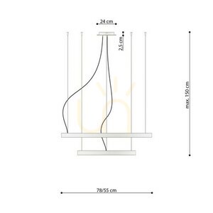 Żyrandol RIO 2 55/78 złoty LED 3000K  - THORO small 3