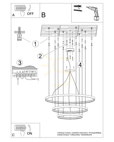 Sprawdź Żyrandol RIO 3 55/78/110 biały LED 3000K  - THORO