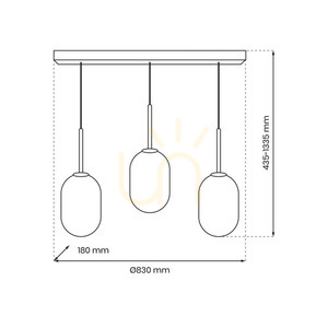 Lampa wisząca Milagro Alias Black 3 × E14 ML0321 small 4
