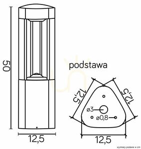 Słupek oświetleniowy SU-MA FAN GL 11204 LED 50 cm ciemny popiel small 4