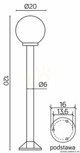 Lampa ogrodowa stojąca SU-MA czarna 120 cm K 5002/2/K 200 small 3